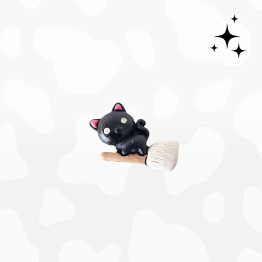Cat on Broom - Charm