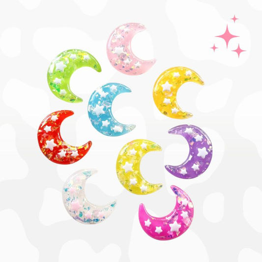 Large Glitter Moon Random - Charm