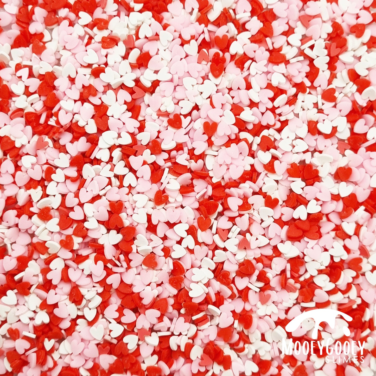 Pink Red White Heart Sprinkles