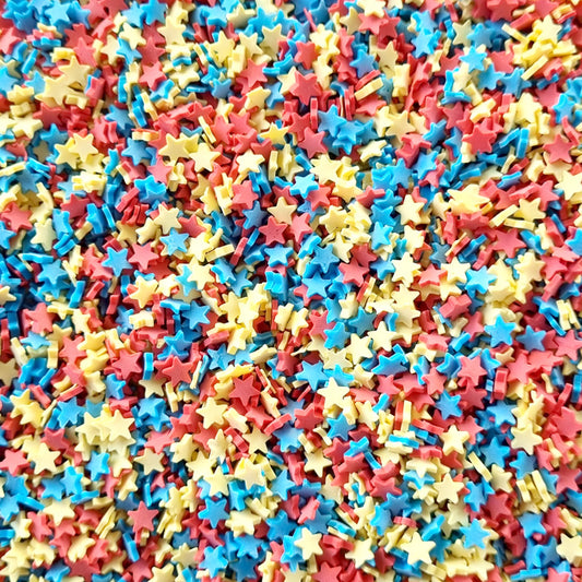 Blue Red Yellow Star Sprinkles